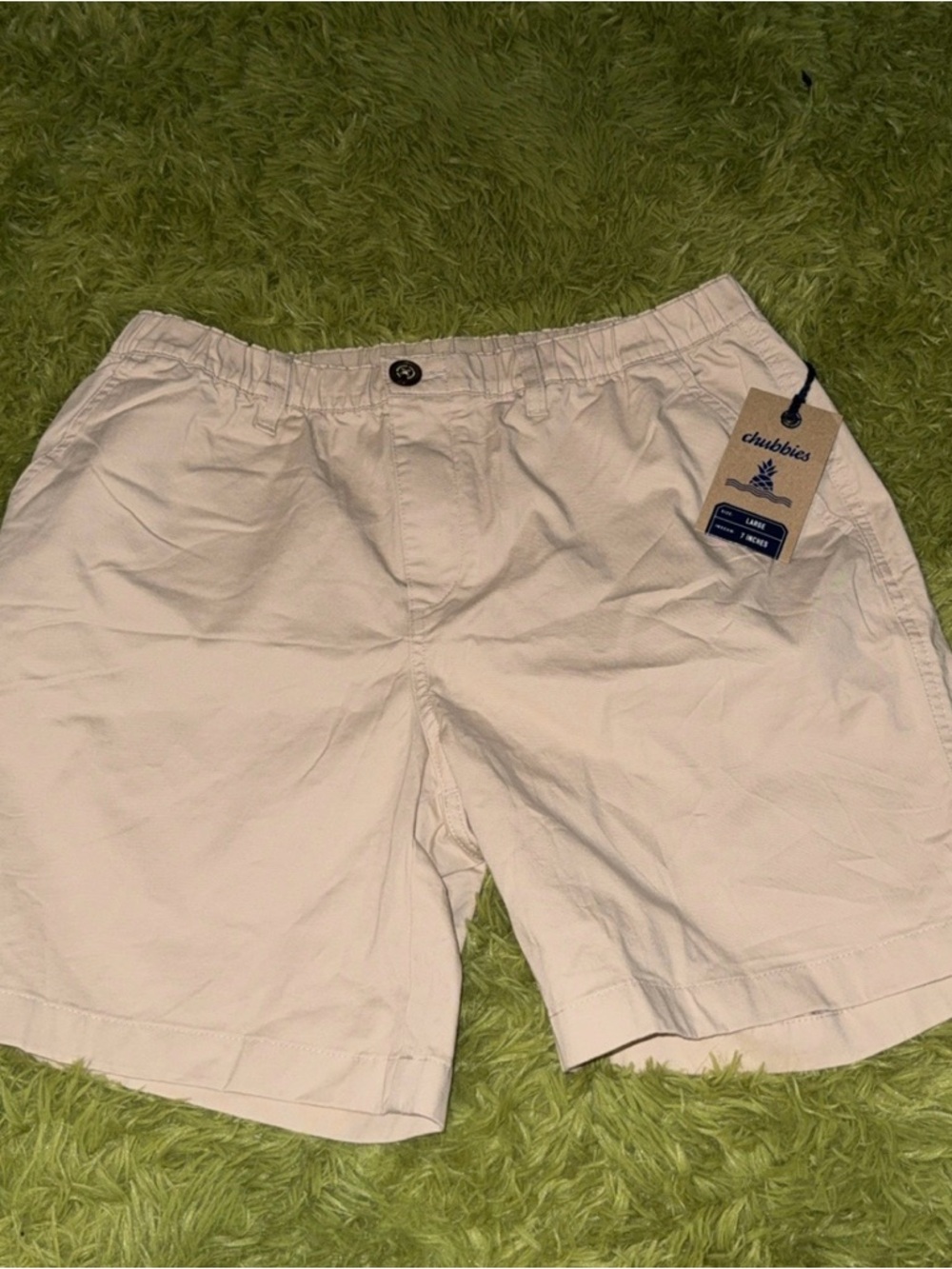chubbies Men's Off-White Flat Front Casual Shorts